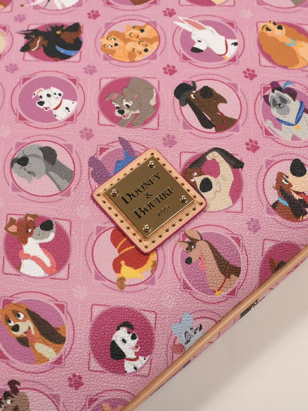 Dooney & Bourke Disney Dogs 18 Tote Pink NWT Shoulder Bag Leather Trim Rare - Picture 2 of 8